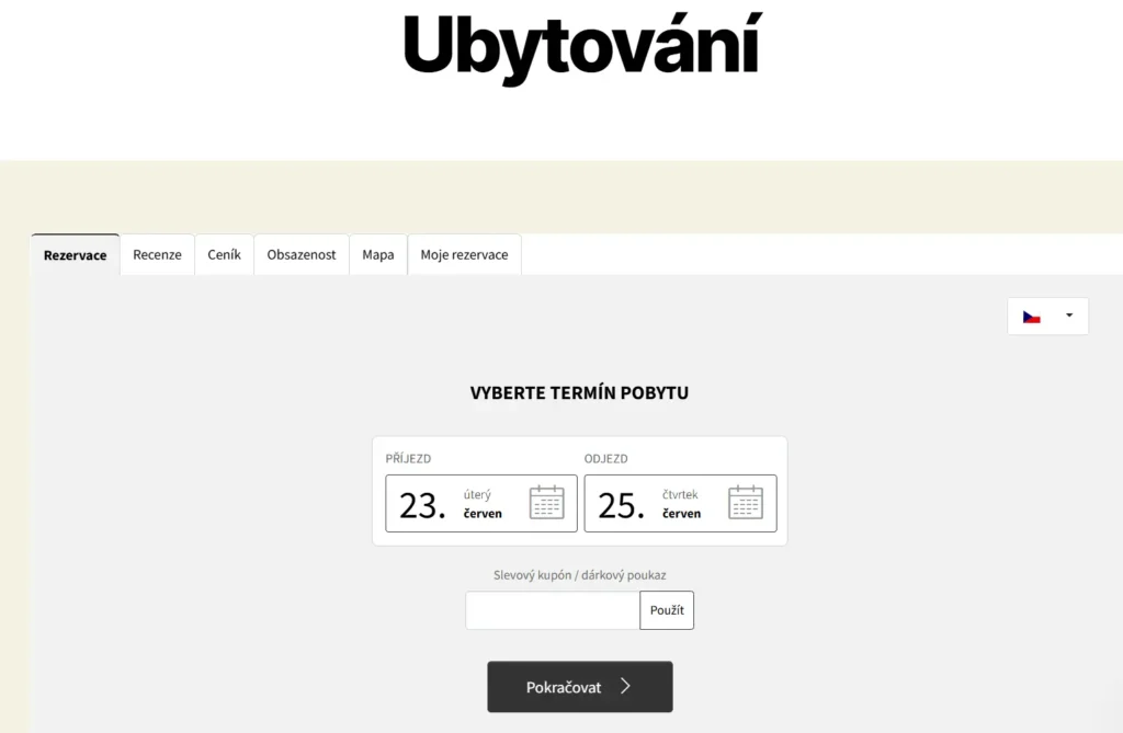 Správa webu autokempu 3