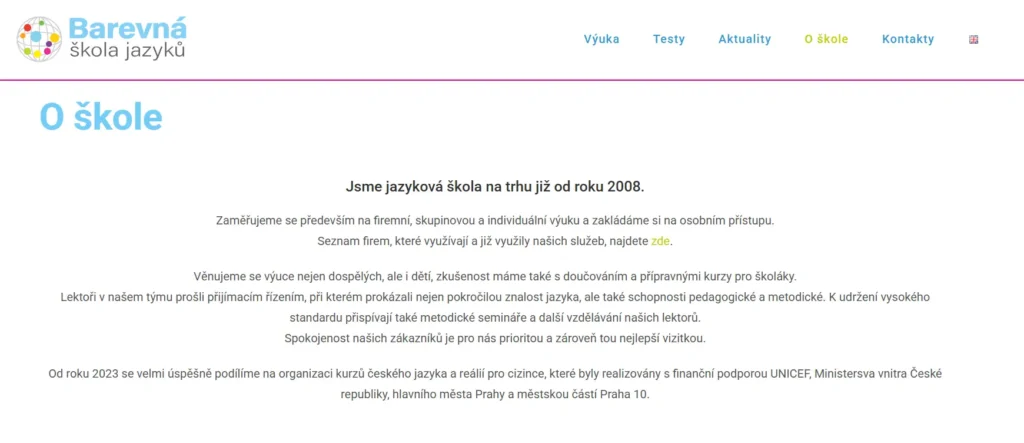 Úpravy na webu BŠJ 2