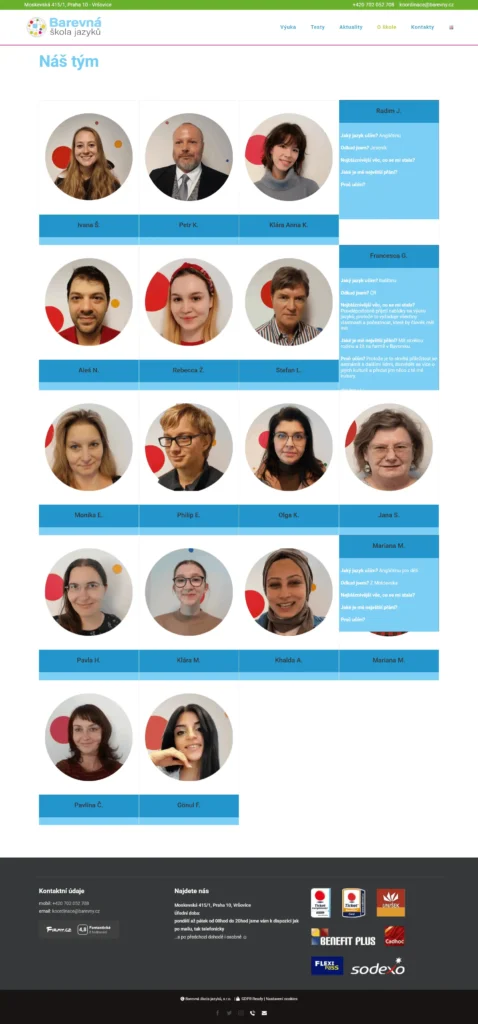 Úpravy na webu BŠJ 4