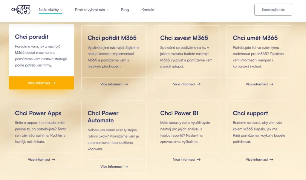 Úpravy webu pro CHCI365 5