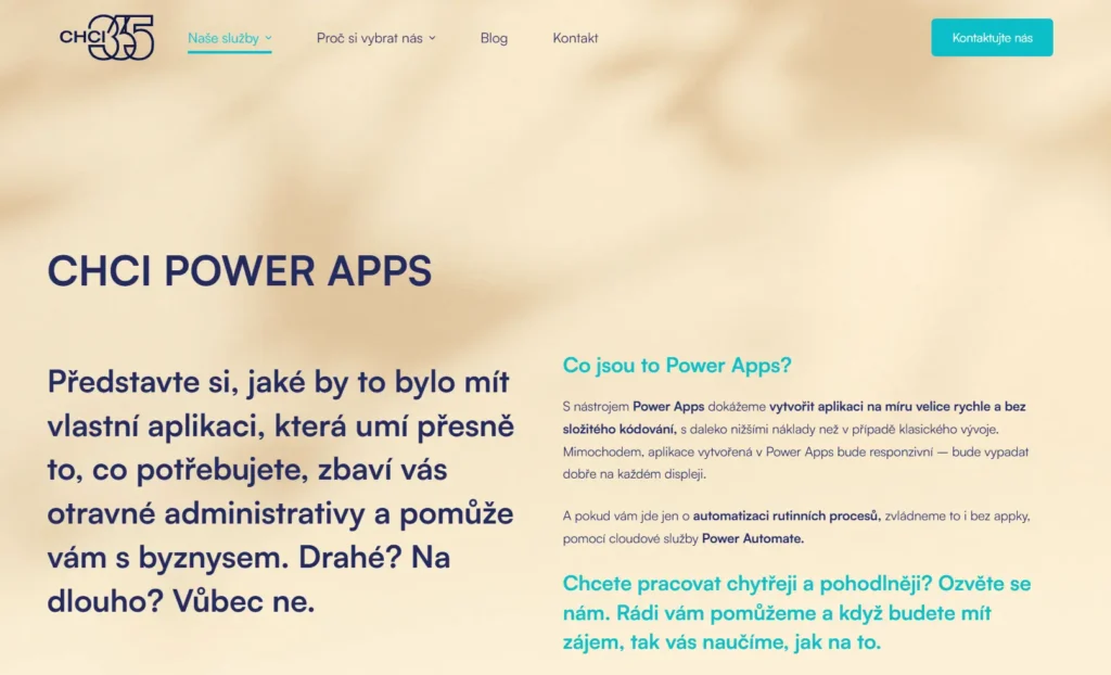 Úpravy webu pro CHCI365 6