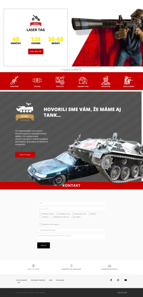 Úpravy webu pro HeroFactory 2