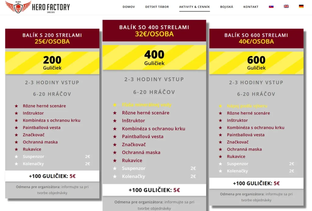 Úpravy webu pro HeroFactory 3