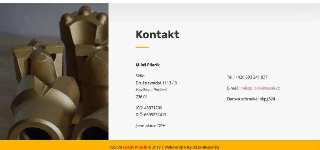 Web pro firmu nabízející vrtací korunky 3