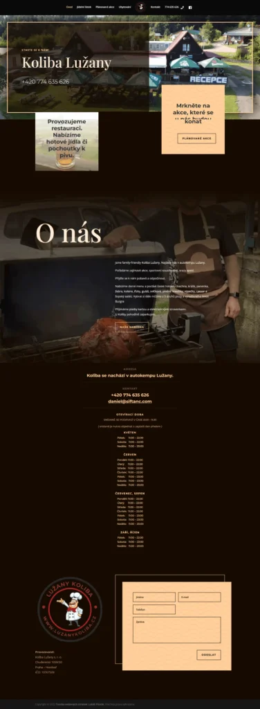 Web pro Kolibu Lužany