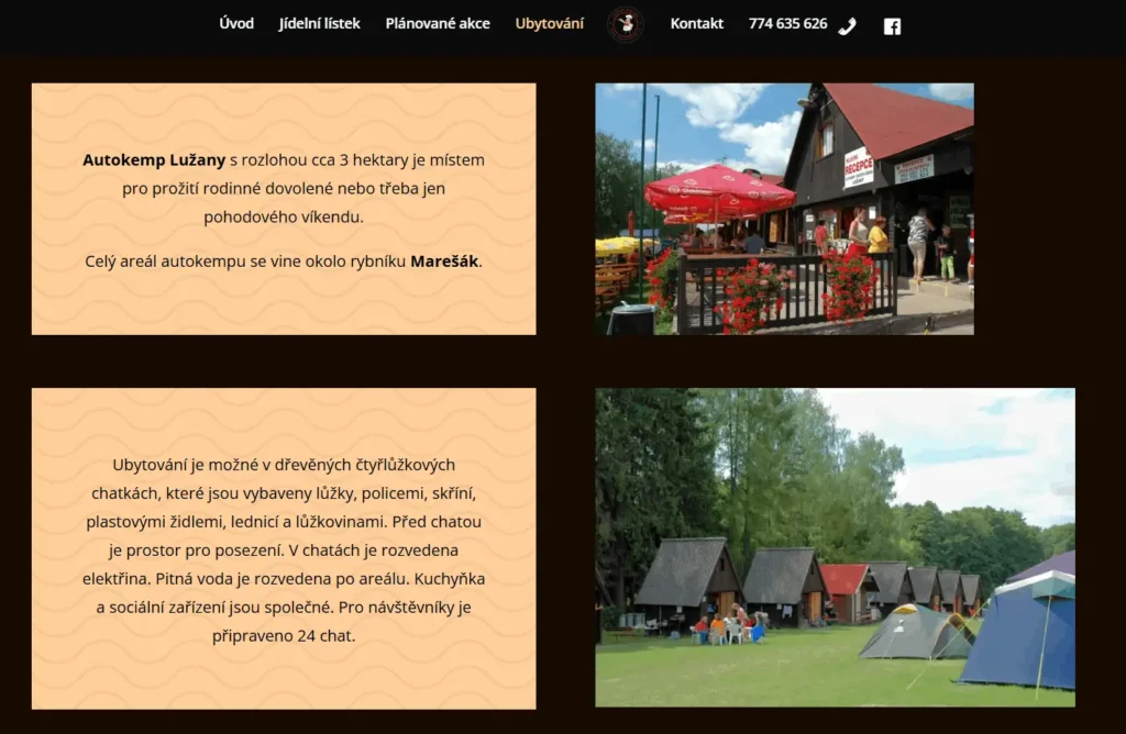 Web pro Kolibu Lužany