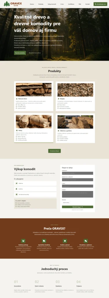 Web pro ORAVEX
