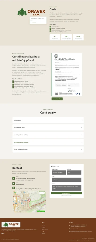 Web pro ORAVEX 2