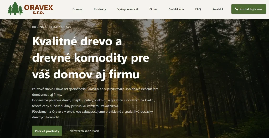 Web pro ORAVEX 3