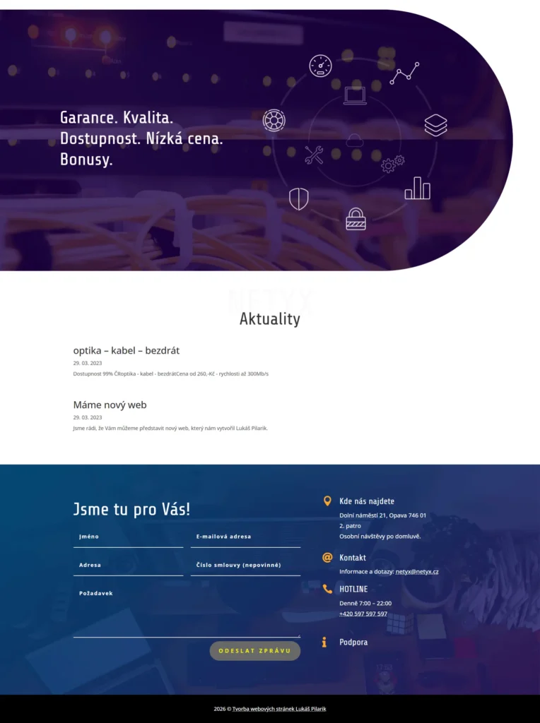 Web pro poskytovatele internetu 2