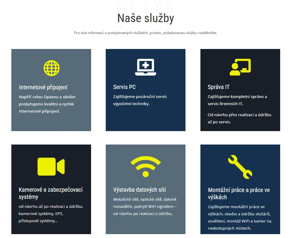 Web pro poskytovatele internetu 4