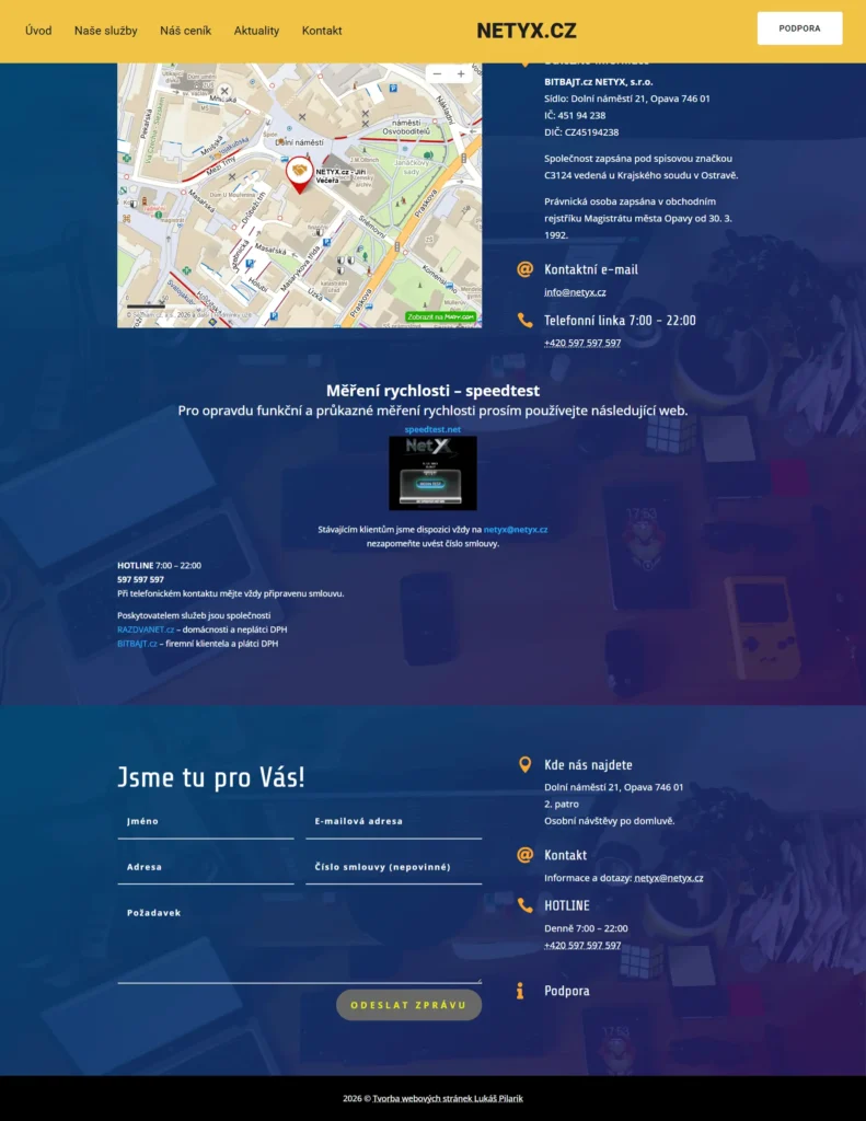 Web pro poskytovatele internetu 6