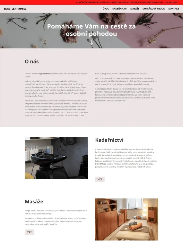 Web pro REGE-CENTRUM