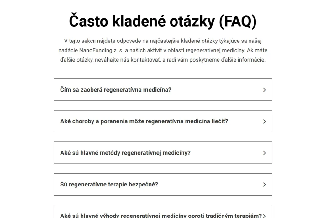 Web pro sdružení NanoFunding z.s. 6