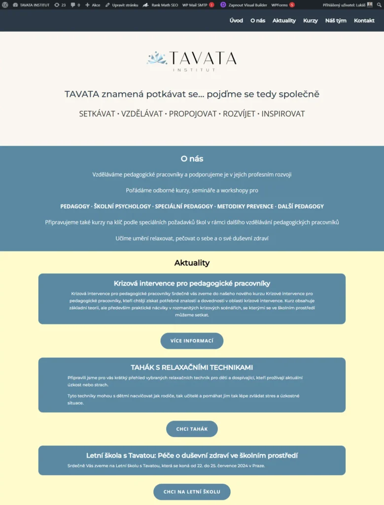 Web pro TAVATU