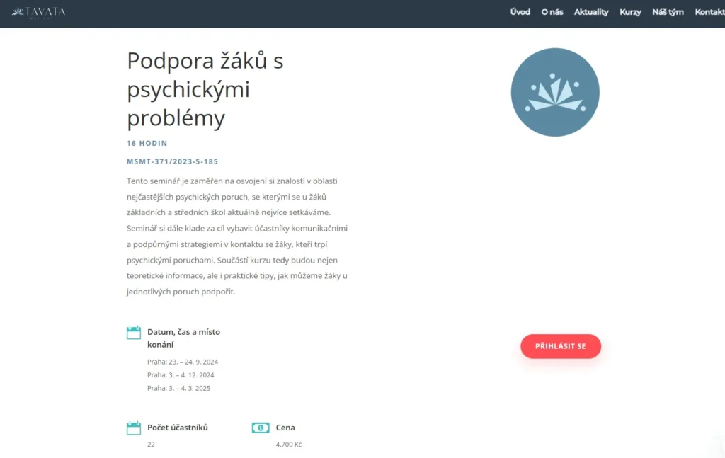 Web pro TAVATU 5